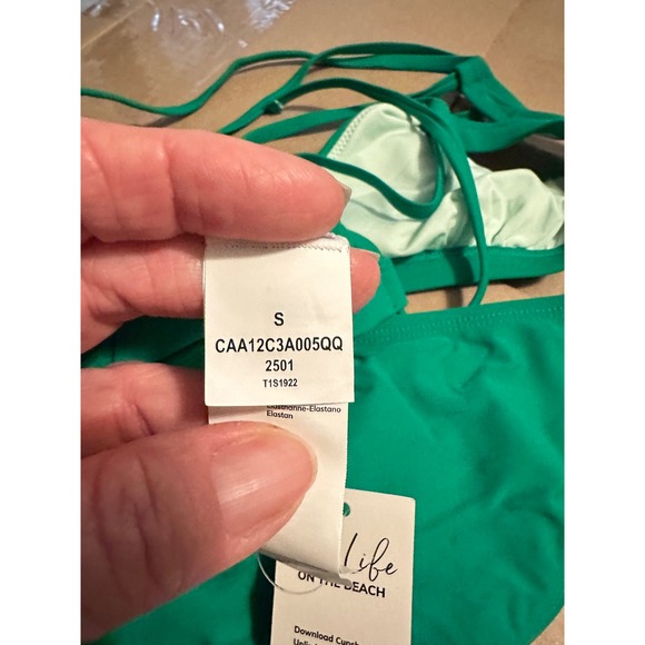 Cupshe Womens Green Strappy Back Bikini Set Two Piece Size Small - Picture 6 of 8